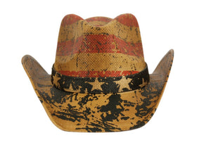 Men and Women's Vintage American Flag Cowboy Hat