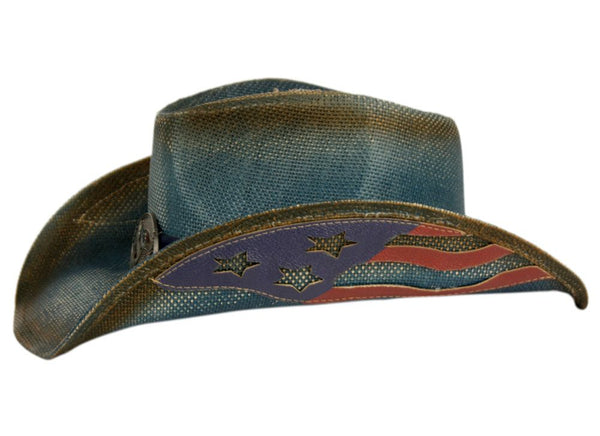 Men and Women's Straw Western Cowboy Hats with Trim Bands