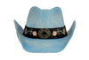 Women's Vintage Cowboy Hat With Badge and Flower Trim Band