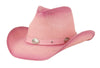 Woman's Trendy Pink Tie-Dye Cowboy Hat With Faux Leather Band