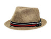 Men's Fashion Linen Fedora Sun Hat with Stripe Band