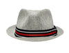 Men's Linen Fedora Sun Hat with Stripe Band