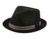 Men's Linen Fedora Sun Hat with Stripe Band