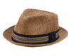 Men's Linen Fedora Sun Hat with Stripe Band