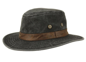 Men and Women's Outdoor Cotton Canvas Safari Fedora Hats With Faux Leather Band