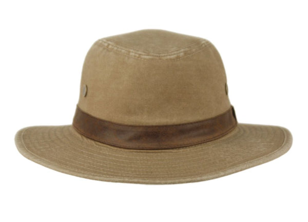 Men and Women's Outdoor Cotton Canvas Safari Fedora Hats With Faux Leather Band