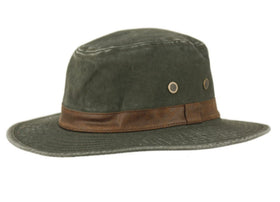 Men and Women's Outdoor Cotton Canvas Safari Fedora Hats With Faux Leather Band