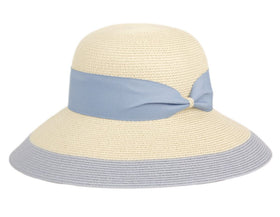 Women's Two Tone Summer Straw Floppy Beach Sun Clothe Hat UPF50+