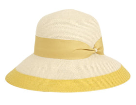 Women's Two Tone Summer Straw Floppy Beach Sun Clothe Hat UPF50+
