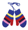 Warm Stripe Mittens Kids Knitted Gloves with Fleece Lining