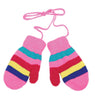 Warm Stripe Mittens Kids Knitted Gloves with Fleece Lining