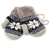 Soft Warm Snowflake Mittens kids Knit Gloves with Sherpa Lining