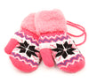 Soft Warm Snowflake Mittens kids Knit Gloves with Sherpa Lining