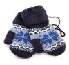 Soft Warm Snowflake Mittens kids Knit Gloves with Sherpa Lining