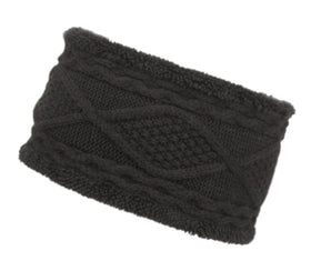 Women Winter Headband Cable Knit Headwrap with Sherpa Lining