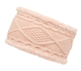 Women Winter Headband Cable Knit Head wrap with Sherpa Lining