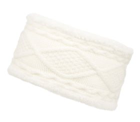 Women Winter Headband Cable Knit Head wrap with Sherpa Lining