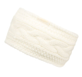 Women Ear Warmer Headband Winter Warm Fuzzy Cable Knit Headwrap Sherpa lined