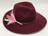Woman's Wool Felt Fashion Fedora Hat with Flower