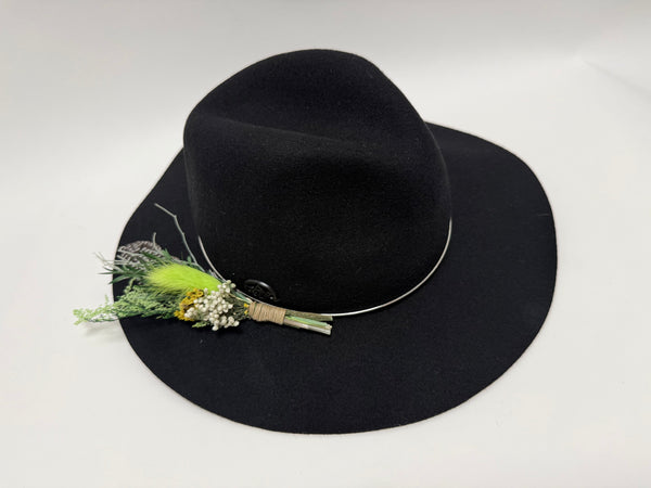 Woman's Wool Felt Fashion Fedora Hat with Flower
