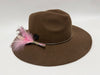 Woman's Wool Felt Fashion Fedora Hat with Flower