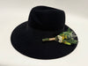 Woman's Wool Felt Fashion Fedora Hat with Flower