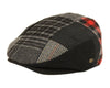 Herringbone Check Patch Men's Wool Tweed Newsboy Ivy Cap Gatsby Golf Flat Hat