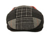 Herringbone Check Patch Men's Wool Tweed Newsboy Ivy Cap Gatsby Golf Flat Hat