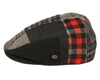 Herringbone Check Patch Men's Wool Tweed Newsboy Ivy Cap Gatsby Golf Flat Hat