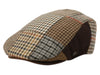 Herringbone Check Patch Men's Wool Tweed Newsboy Ivy Cap Gatsby Golf Flat Hat