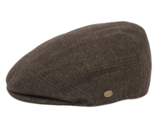 Men's Plaid Herringbone Wool Tweed Newsboy Ivy Cap Gatsby Golf Flat Hat