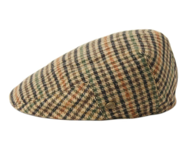 Men's Glen Plaid Herringbone Wool Tweed Newsboy Ivy Cap Gatsby Golf Flat Hat