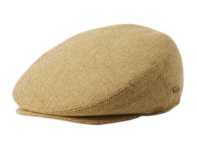 Men's Herringbone Wool Tweed Newsboy Ivy Cap Gatsby Golf Flat Hat