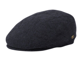 Men's Herringbone Wool Tweed Newsboy Ivy Cap Gatsby Golf Flat Hat