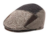 Check Patch Herringbone Men's Wool Tweed Newsboy Ivy Cap Gatsby Golf Flat Hat