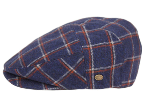 Men's 5 Panel Plaid Wool Tweed Newsboy Ivy Cap Gatsby Golf Flat Hat