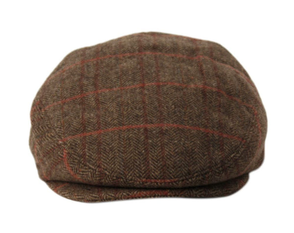 Wool Tweed Men's Plaid Herringbone Newsboy Ivy Cap Gatsby Golf Flat Hat