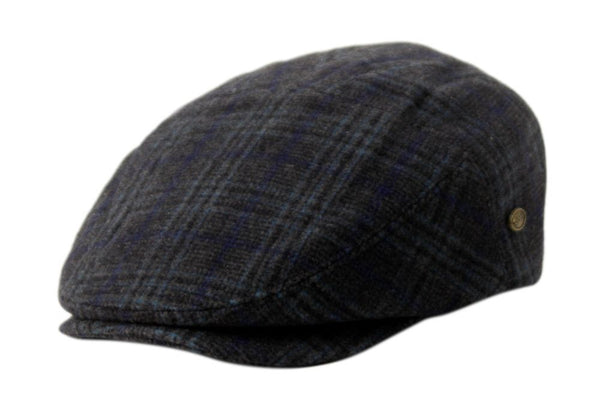 Men's 5 Panel Plaid Wool Tweed Newsboy Ivy Cap Gatsby Golf Flat Hat