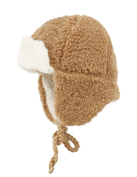 Soft Warm Sherpa Fur Trapper Hat Kids Winter Hat with Adjustable Ear Flap