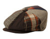 Men's Classic 8 Panel Patchwork Wool Blend Newsboy Ivy Cap Snap Brim Tweed Gatsby Hat