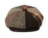 Men's Classic 8 Panel Patchwork Wool Blend Newsboy Ivy Cap Snap Brim Tweed Gatsby Hat