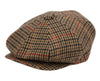 Men's Glen Plaid Wool Blend Tweed Herringbone Newsboy Ivy Cap Snap Brim Gatsby Hat