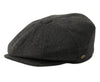 Men's Herringbone Tweed Wool Blend Newsboy Ivy Cap Snap Brim Gatsby Hat