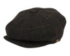 Men's Plaid Wool Blend Tweed Herringbone Newsboy Ivy Cap Snap Brim Gatsby Hat