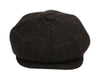 Men's Plaid Wool Blend Tweed Herringbone Newsboy Ivy Cap Snap Brim Gatsby Hat