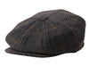 Men's Glen Plaid Wool Blend Tweed Herringbone Newsboy Ivy Cap Snap Brim Gatsby Hat