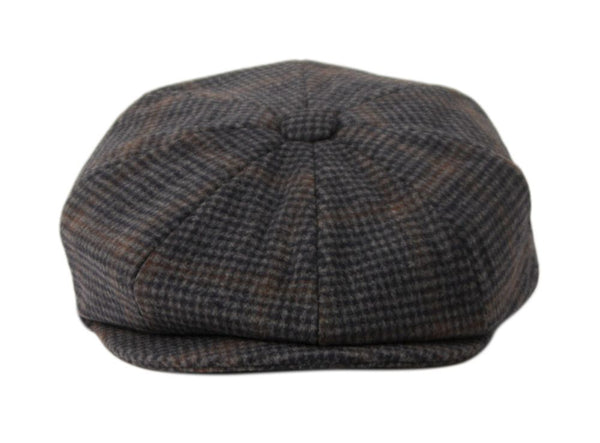 Men's Glen Plaid Wool Blend Tweed Herringbone Newsboy Ivy Cap Snap Brim Gatsby Hat