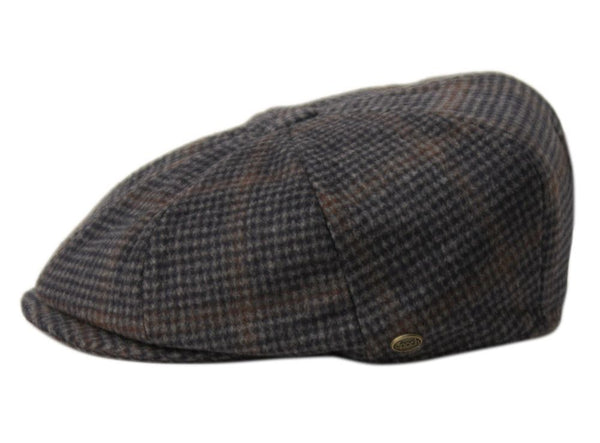 Men's Glen Plaid Wool Blend Tweed Herringbone Newsboy Ivy Cap Snap Brim Gatsby Hat