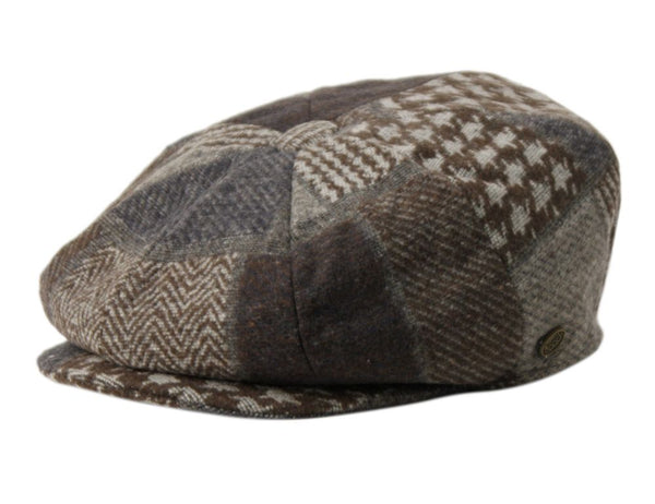 Men's Classic 8 Panel Wool Blend Newsboy Ivy Cap Snap Brim Tweed Gatsby Hat