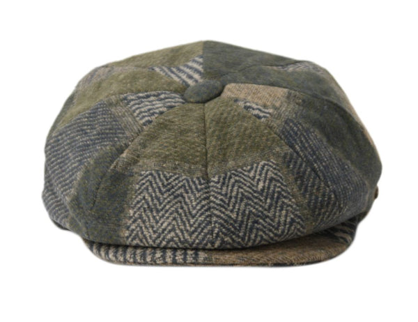 Men's Classic 8 Panel Wool Blend Newsboy Ivy Cap Snap Brim Tweed Gatsby Hat